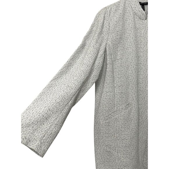 Eileen Fisher System NWT Textural Cotton Tencel Stretch Jacket Gray White Size L - Picture 4 of 12